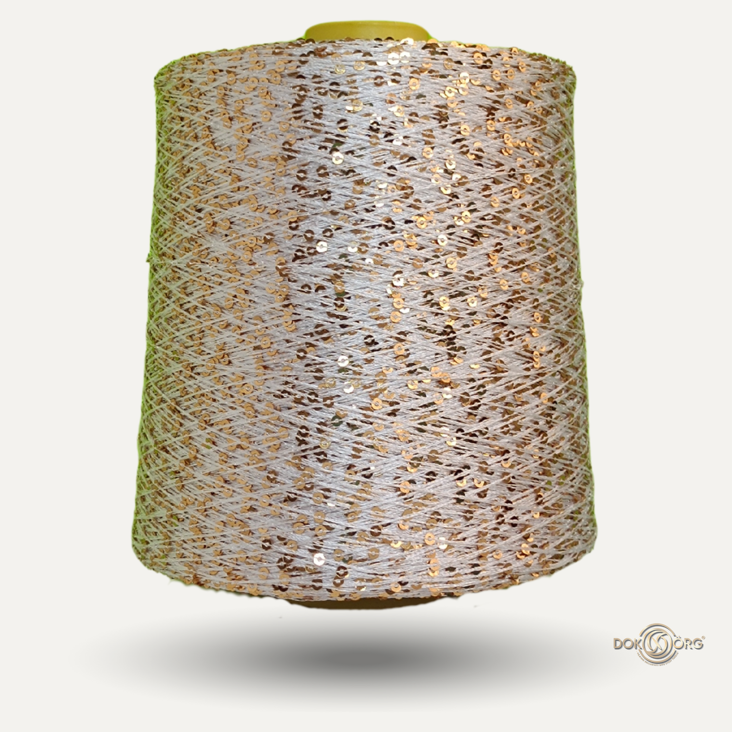 Hilo Lentejuela 3mm Marfil dorado