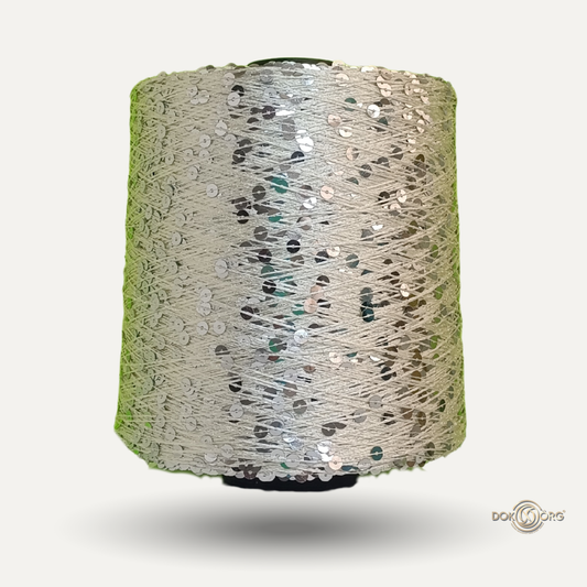 Hilo Lentejuela Marfil silver 5mm