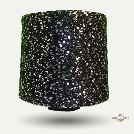 Hilo Lentejuela Negro silver 3mm