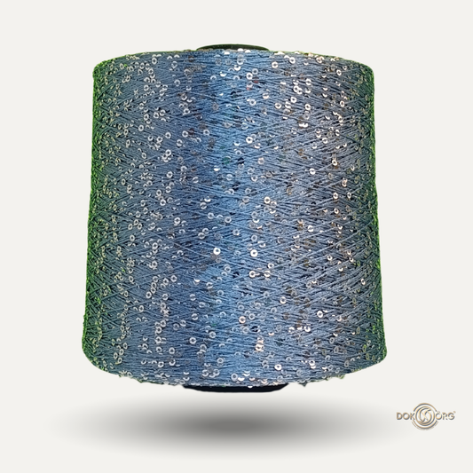 Hilo Lentejuela Azul Perla 3mm