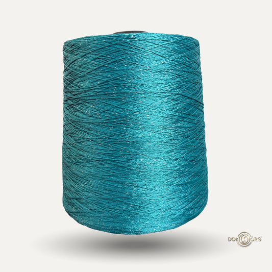 Hilo Lurex Verde Agua Marina oscuro Plata - DTFB0018-LXP